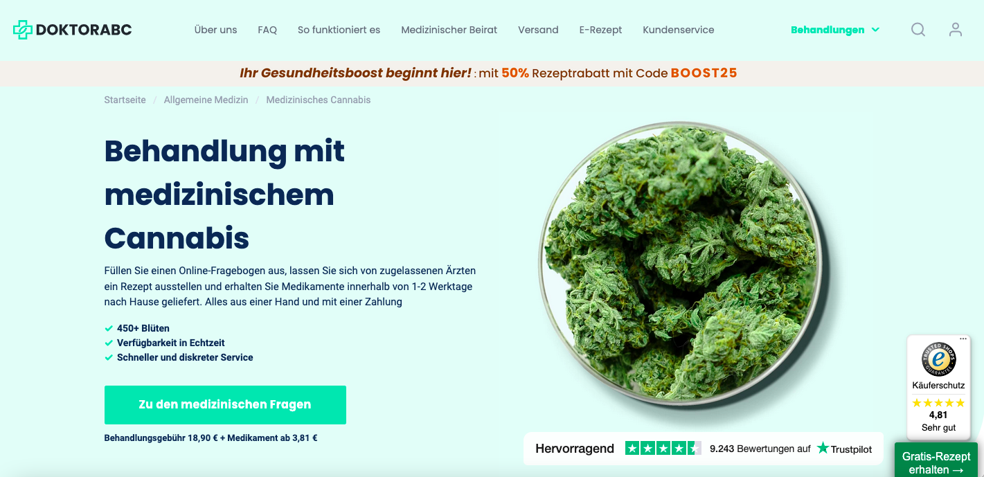 medizinisches Cannabis online bestellen bei DoktorABC